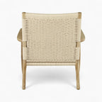 Scandinavian Woven Cord Lounge Chair – Solid Wood Frame