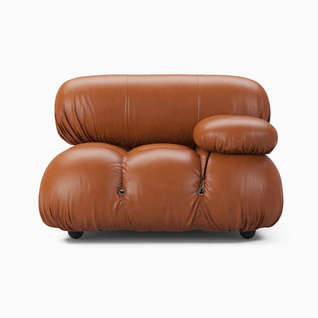 Bubble Modular Sofa Left Arm Section Leather – Curved Sectional Module