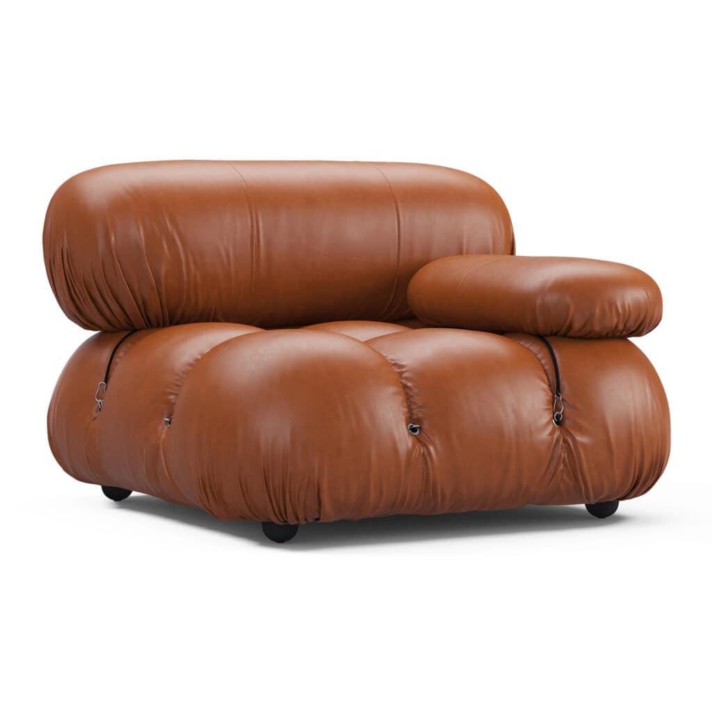 Bubble Modular Sofa Left Arm Section Leather – Curved Sectional Module