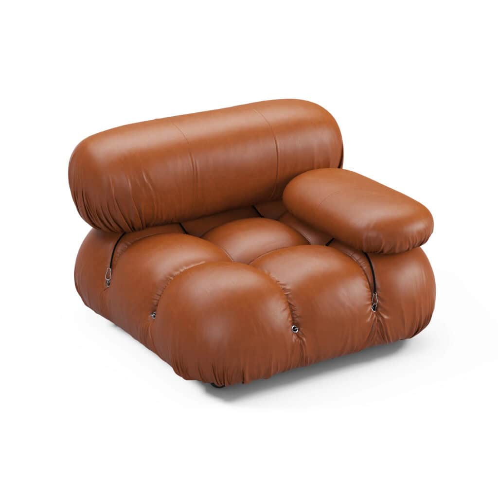 Bubble Modular Sofa Left Arm Section Leather – Curved Sectional Module