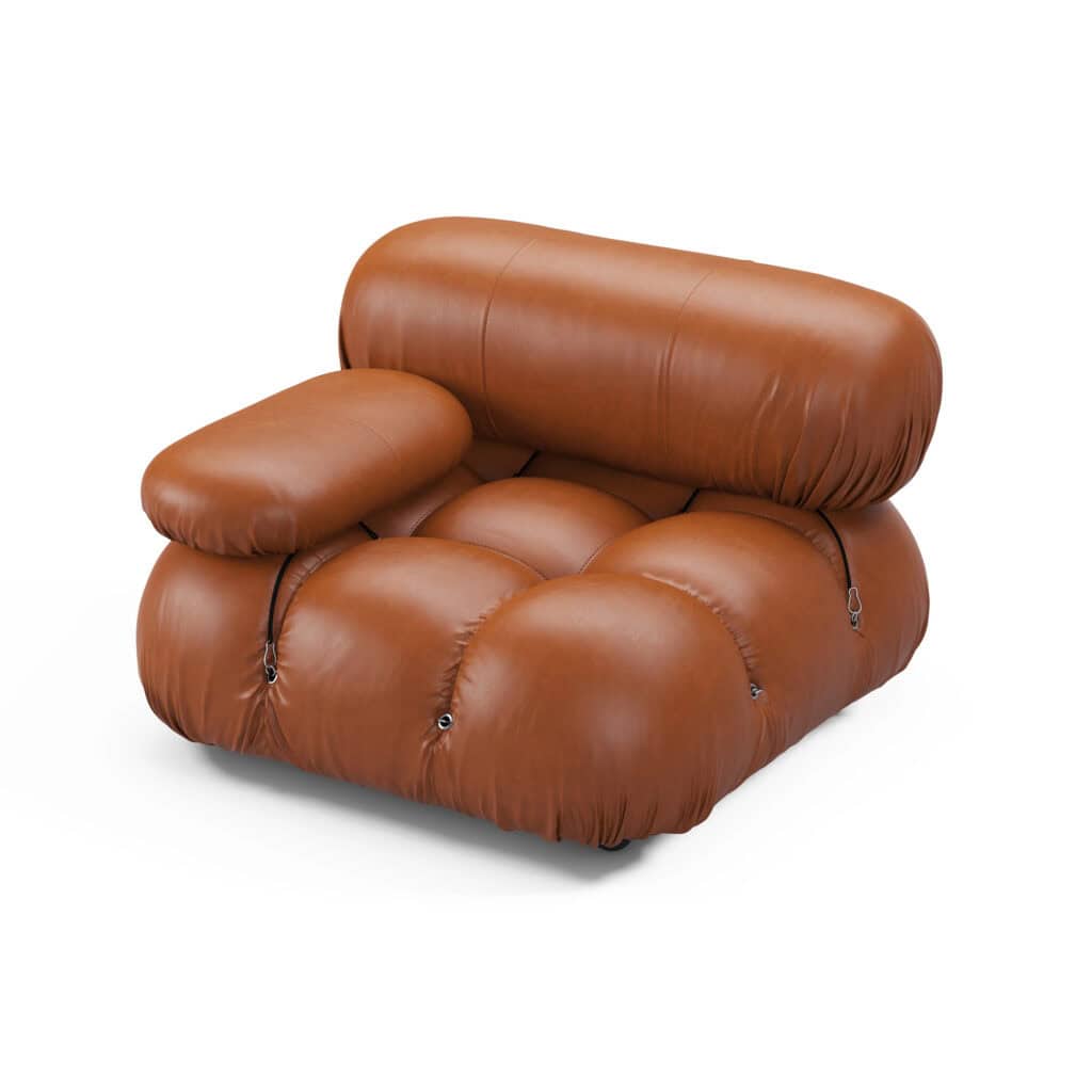 Bubble Modular Sofa Right Arm Section Leather – Curved Sectional Module