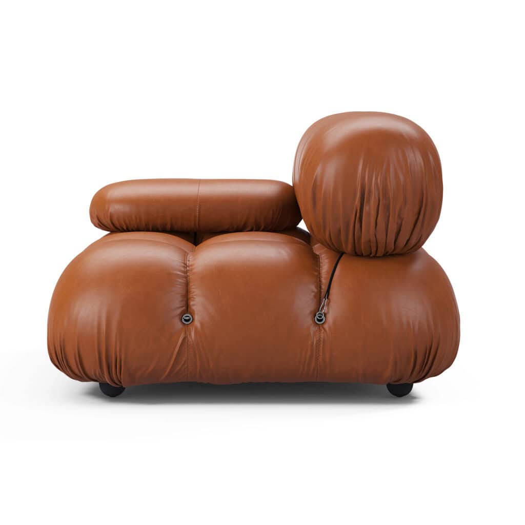 Bubble Modular Sofa Right Arm Section Leather – Curved Sectional Module