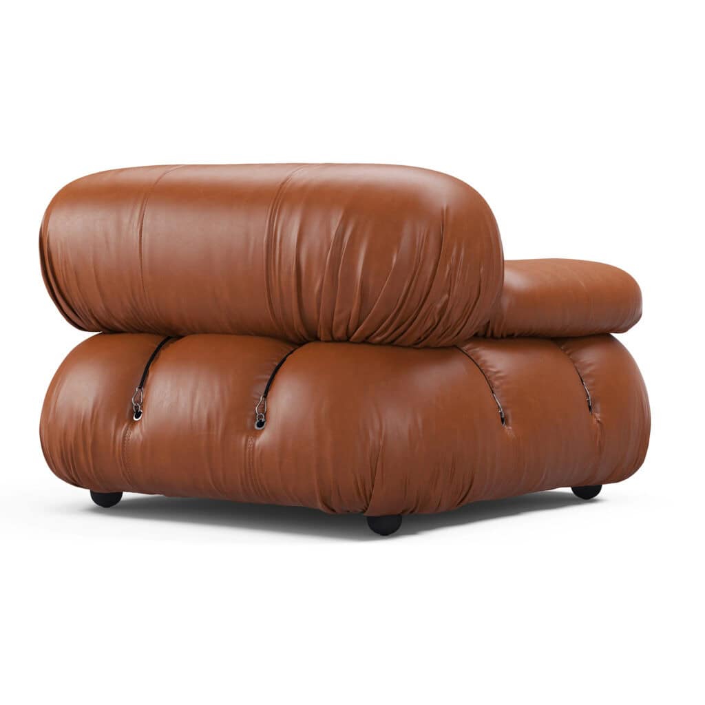 Bubble Modular Sofa Right Arm Section Leather – Curved Sectional Module