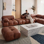 Bubble Modular Sofa Left Arm Section Leather – Curved Sectional Module
