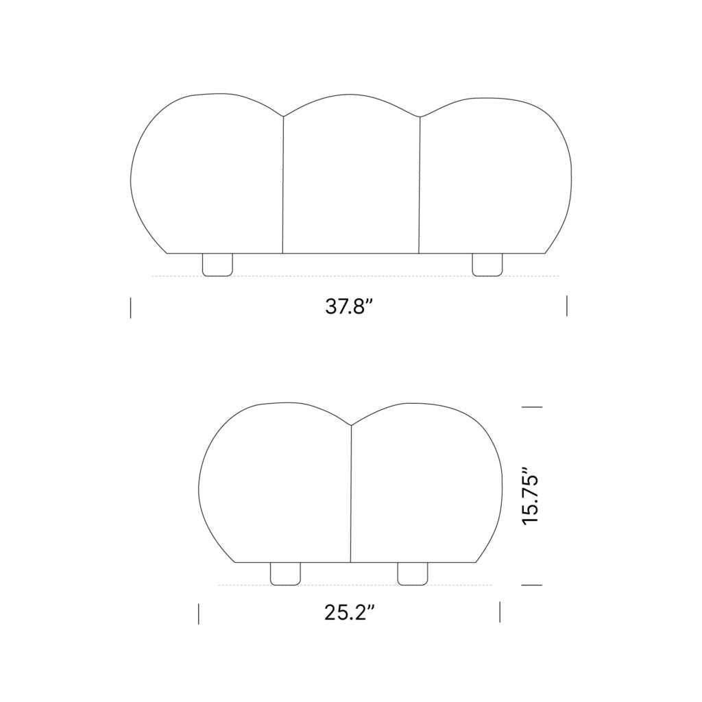 Bubble Modular Sofa Ottoman – Curved Sectional Module