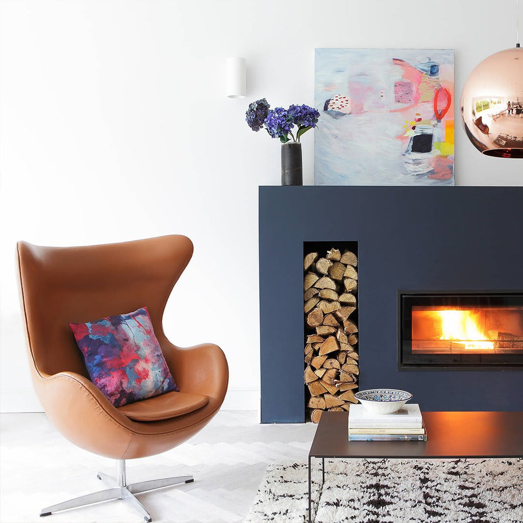 Scandinavian Leather Lounge Chair with stool – Nordic Modern Design