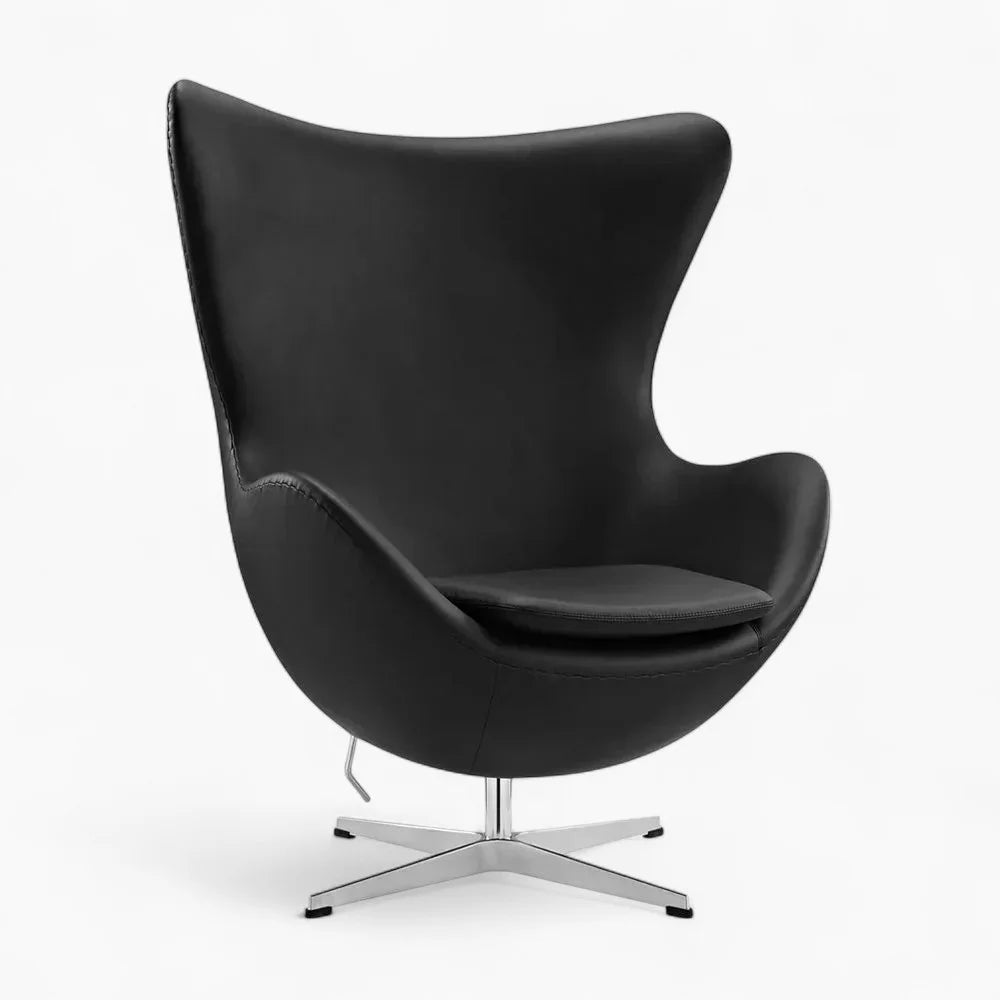 Scandinavian Leather Lounge Chair – Nordic Modern Design