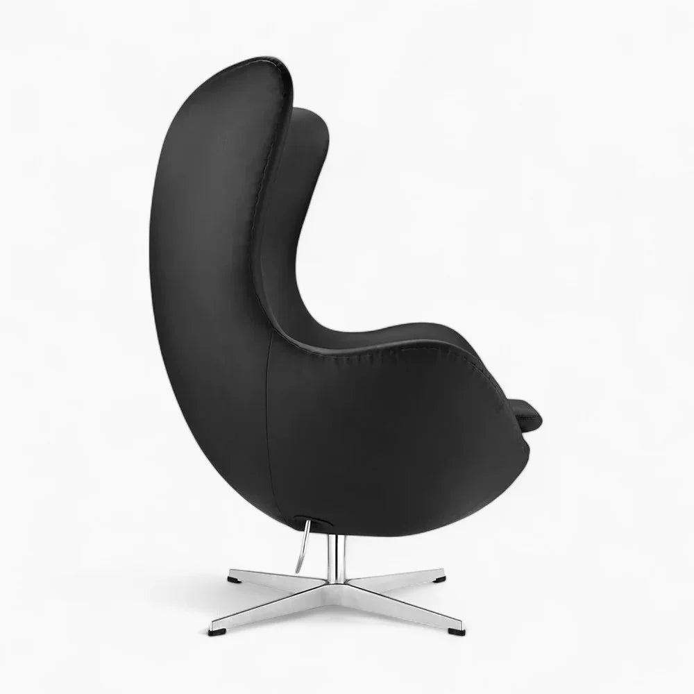 Scandinavian Leather Lounge Chair – Nordic Modern Design