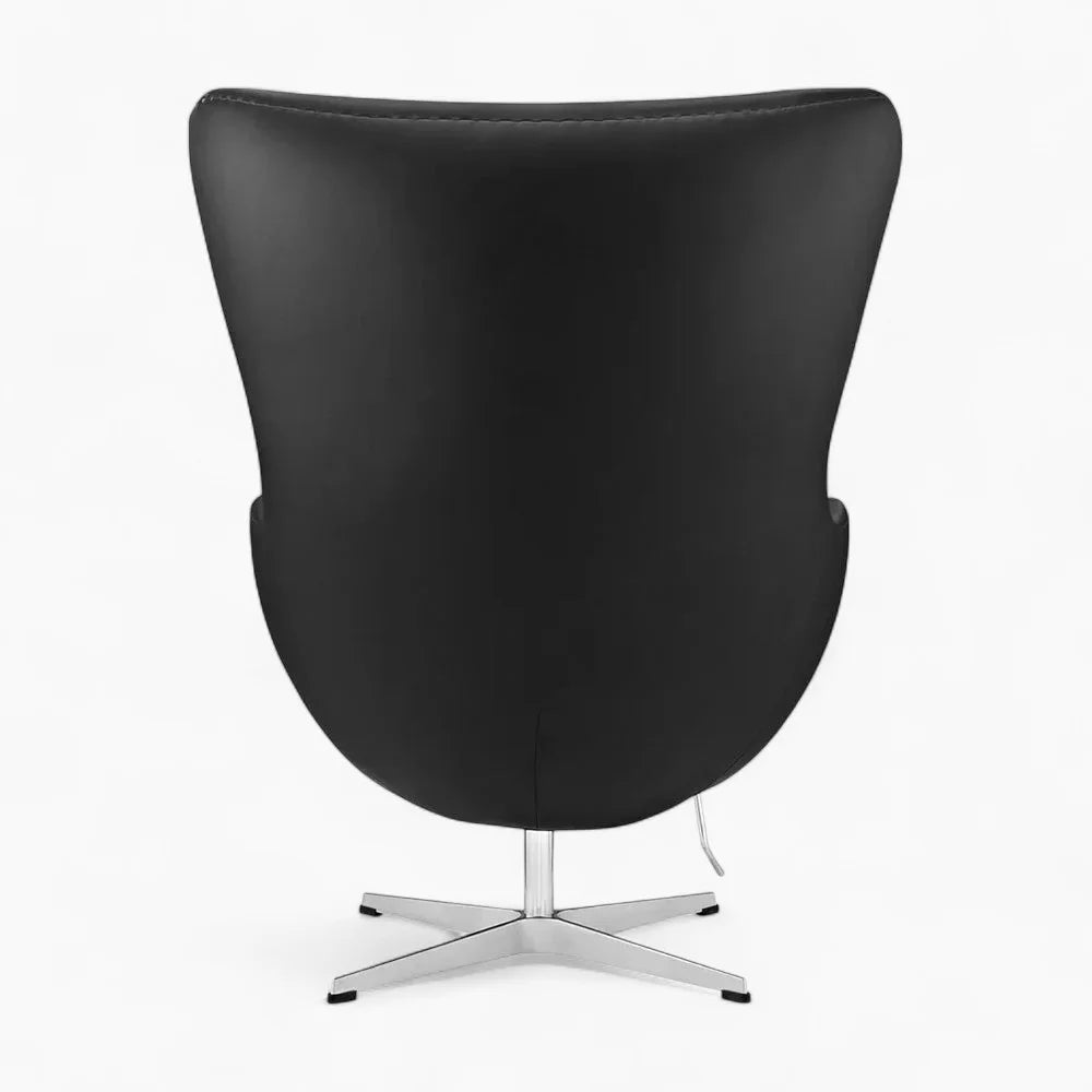 Scandinavian Leather Lounge Chair with stool – Nordic Modern Design