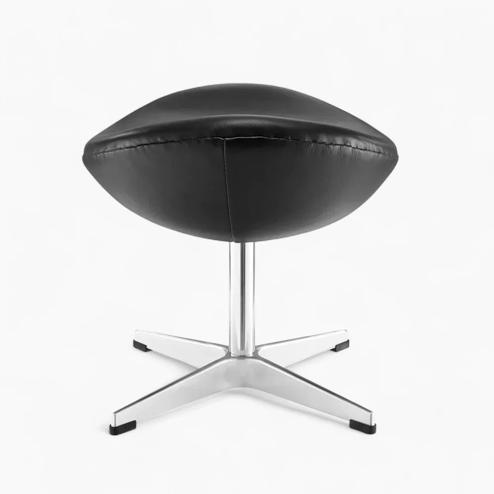 Scandinavian Leather Lounge Chair with stool – Nordic Modern Design