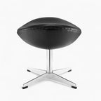 Scandinavian Leather Lounge Chair with stool – Nordic Modern Design