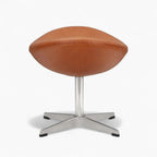Scandinavian Leather Lounge Chair with stool – Nordic Modern Design