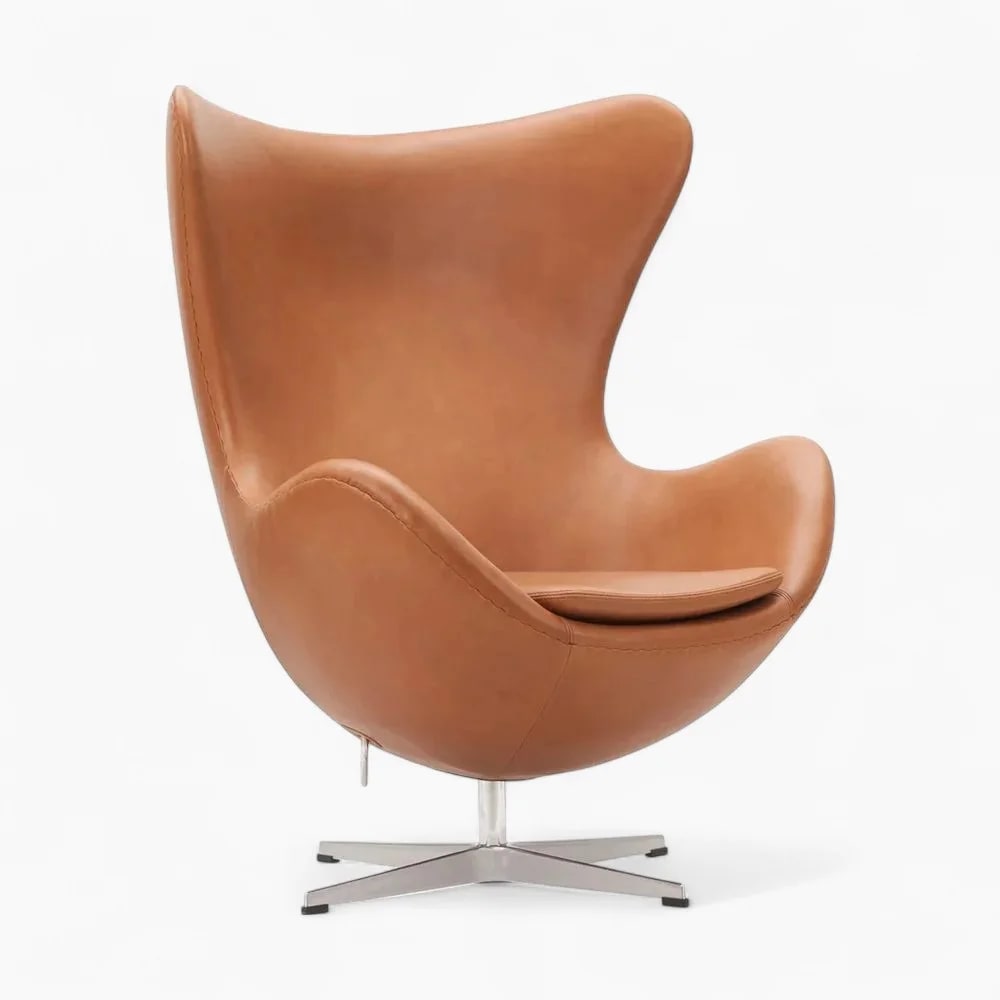 Scandinavian Leather Lounge Chair – Nordic Modern Design