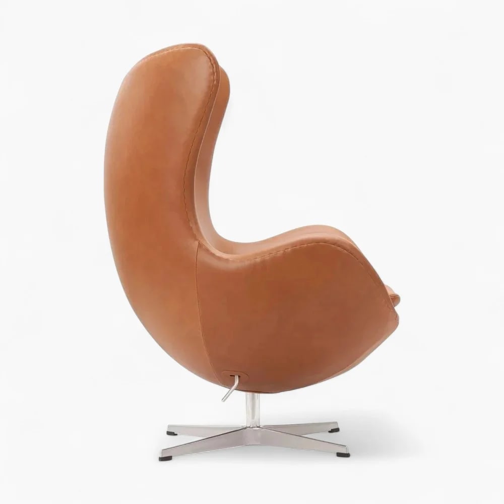 Scandinavian Leather Lounge Chair – Nordic Modern Design