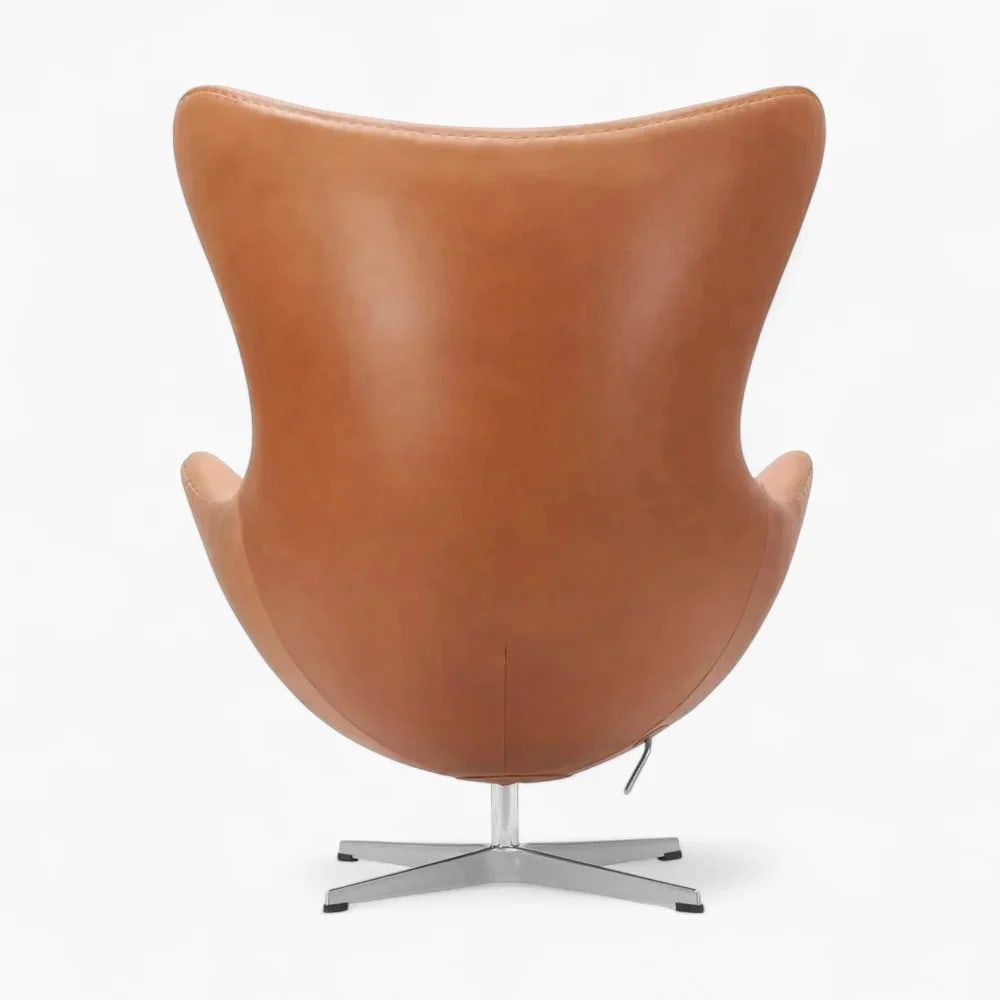 Scandinavian Leather Lounge Chair with stool – Nordic Modern Design