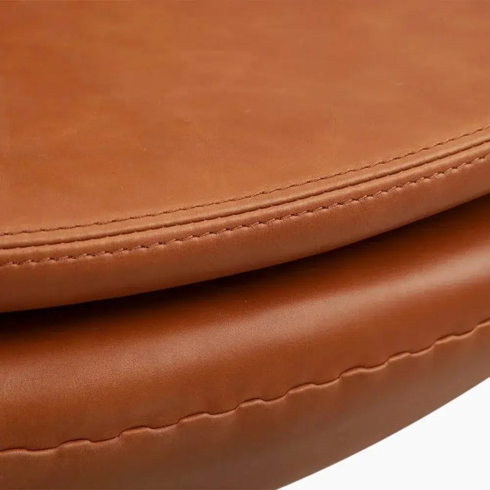 Scandinavian Leather Lounge Chair with stool – Nordic Modern Design