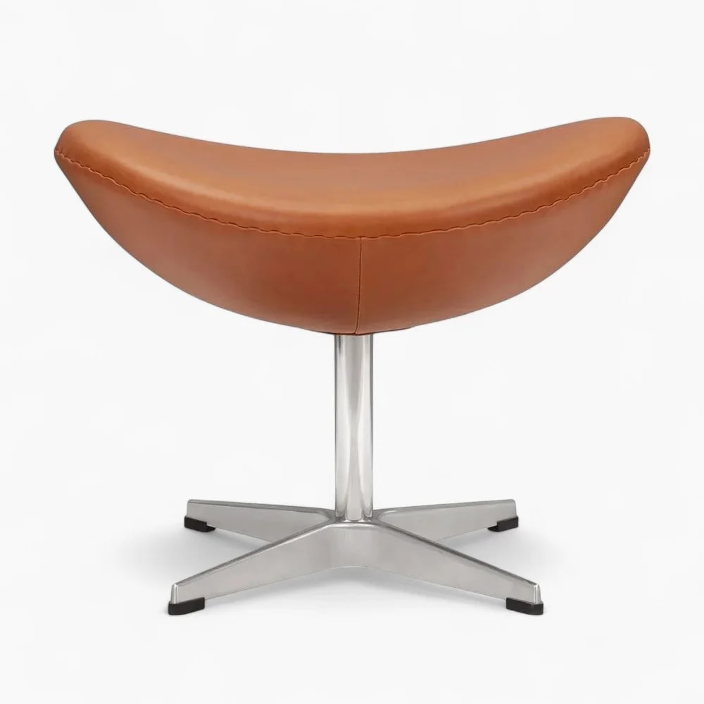 Scandinavian Leather Lounge Chair with stool – Nordic Modern Design