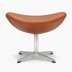 Scandinavian Leather Lounge Chair with stool – Nordic Modern Design