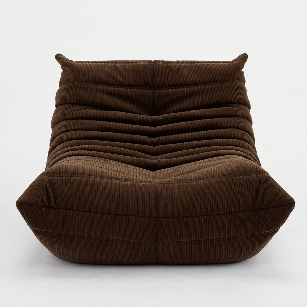 Modern Fireside Lounge Chair Corduroy in Brown