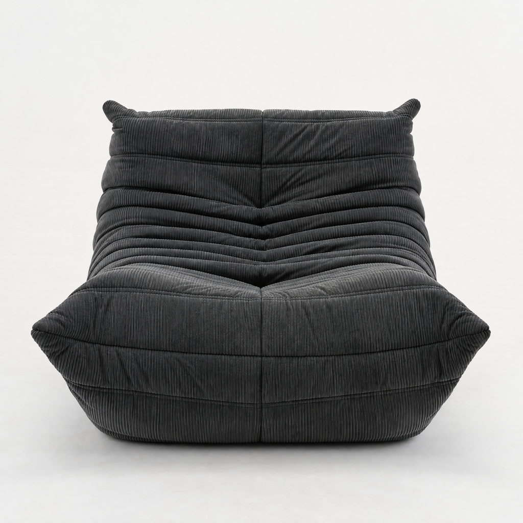 Modern Fireside Lounge Chair Corduroy in Gray
