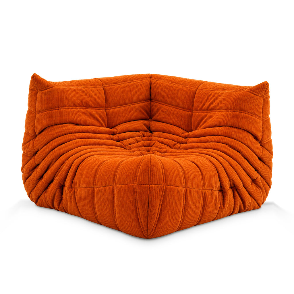 Corner Fireside Corduroy in orange corduroy
