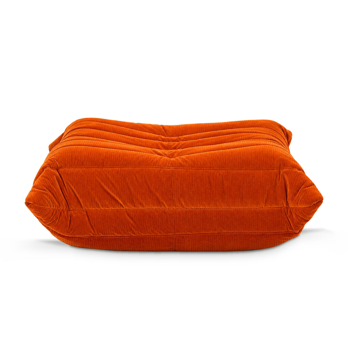 Fireside Ottoman Corduroy in orange corduroy