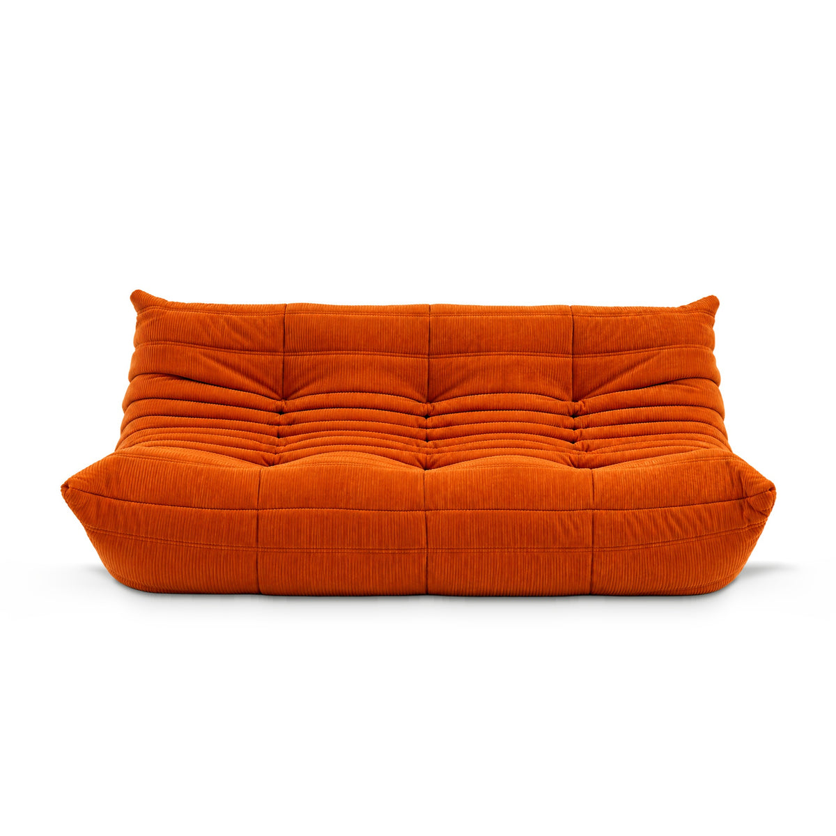 Fireside 3-Seat Sofa Corduroy in orange corduroy
