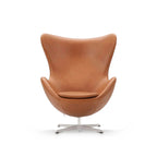 Scandinavian Leather Lounge Chair with stool