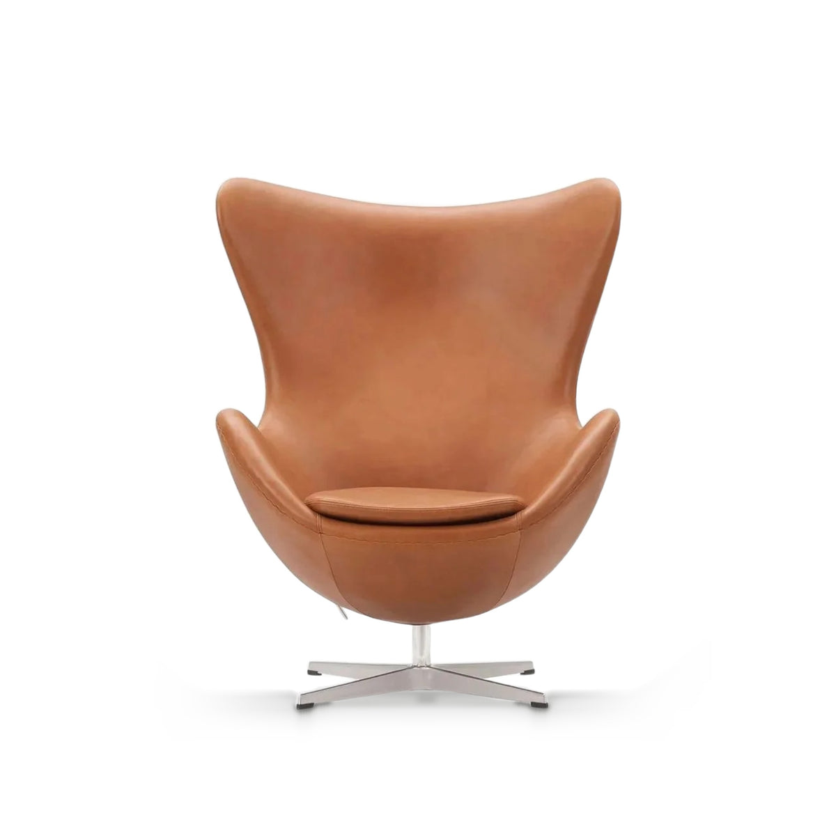 Scandinavian Leather Lounge Chair with stool