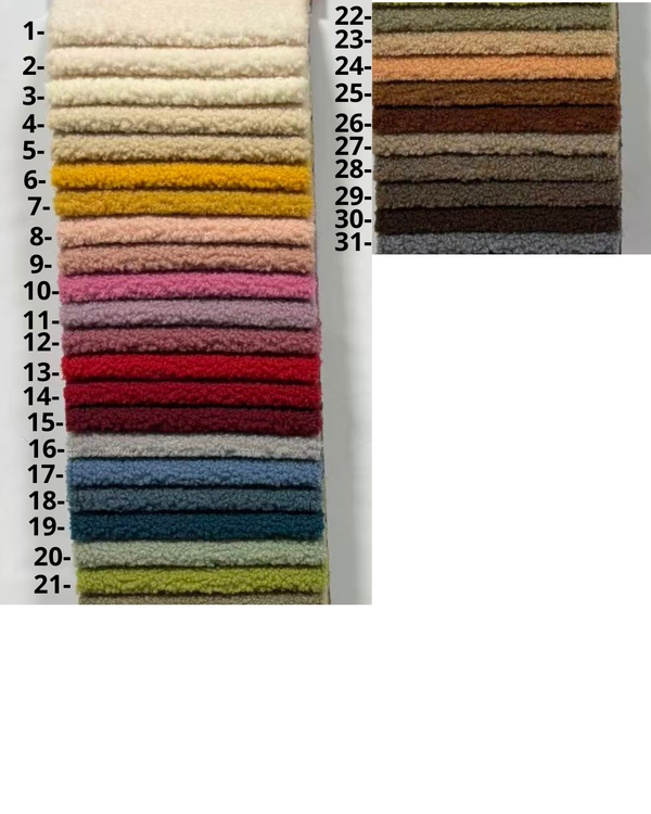 Teddy boucle colour references